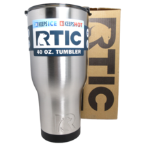 Rtic 40 oz Tumbler Silver Stainless Steel Insulated Double Wall Vacuum BPA Free - £27.93 GBP
