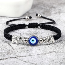 New Turkish Evil Eye Bracelet For Women Men Lucky Braided Red String Retro Eleph - £11.10 GBP