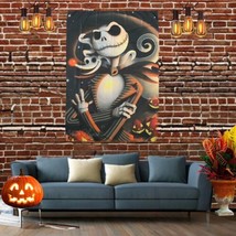 Nightmare Before Christmas Jack Skellington &amp; Zero Wall Tapestry 59 X 39 Inches - £15.81 GBP
