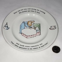 Peter Rabbit 7&quot; Porcelain Wedgwood Plate Beatrix Potter Bed Chamomile T England - £10.31 GBP
