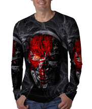 Street wear metal Skull Red Blood Steampunk  Men&#39;s Long Sleeve Tee - £20.82 GBP