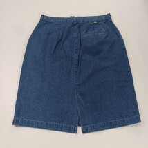 Lee Casuals Wrinkle Free RN#34783 Womens Blue Cotton Pencil Denim Skirt Size 14M image 15