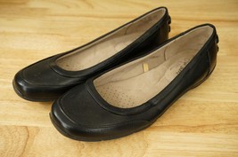 Gently Preowned Lifestride Soft System Black Leather Doit Ladies Flats Size 8.5 - £16.81 GBP