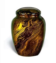 Large/Adult 210 Cubic Inch Fiber Glass Funeral Cremation Urn for Ashes - Gold - £133.89 GBP