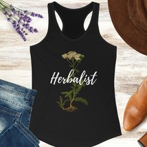 HERBALIST Tank Top | Herbology Herbcraft | YARROW Botanical Print Women&#39;... - $23.00