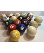 Billiard Pool Balls 2 1/4&quot; Complete Set Vintage 3 cue balls - $38.43 CAD