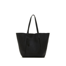 $198 LUCKY BRAND Bag 19&quot; Large Black Leather Soft Italian Leather Tote *... - £63.14 GBP