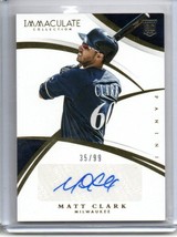 2015 Immaculate Collection #138 Matt Clark RC Auto /99 Brewers - £2.35 GBP