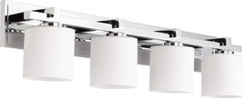 Quorum 4 Light Cylinder Vanity, Chrome - 5369-4-14Missing One Glass Of Four, ... - £210.40 GBP