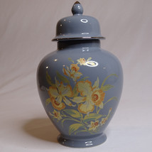 Beautiful Japanese Grey Ginger Jar Gilt Floral Pattern With A Fancy Lid ... - £10.26 GBP