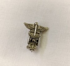 Sterling Silver FNC Family Nurse Clinician Medical Pin Brooch Vintage - £17.52 GBP