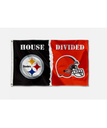 House Divided Flag - Pittsburgh vs Cleveland 3x5 Flag Banner - $467.35 MXN