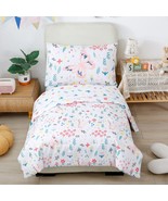 Girls Toddler Bedding Colorful Flower Blossom Comforter Set Cartoon Butt... - £57.94 GBP