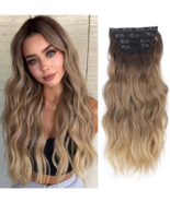 Ombre Blonde Hair Extension Synthetic Long 20&quot; 4 Piece - $352.04 MXN