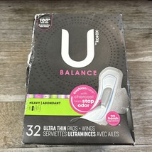 U by Kotex Balance Ultra-Thin HEAVY with Wings Maxi Pads 32-Ct ~Damaged Box - $17.93 CAD