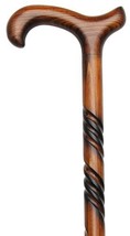 Ladies Walking Cane - Derby handle maple wood cane, scorched and dark ch... - $57.00