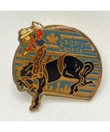 Calgary Canada Bull Riding City State Souvenir Travel Enamel Lapel Hat Pin - £4.59 GBP