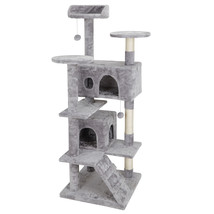 Activity Tower Pet Cat Tree 53&quot; Kitty Furniture With Sisal-Covered Scratch Post - £69.11 GBP