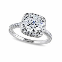 5 CT Brilliant Cut LC Moissanite 925 Silver Solitaire Halo Engagement Ring Xmas - £57.16 GBP