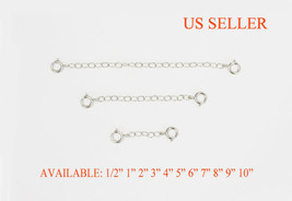 2MM SOLID 14K WHITE GOLD Extender /Safety Chain Necklace Bracelet spring lock - £18.94 GBP
