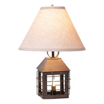 Irvins Country Tinware Colonial Lantern Lamp with  Linen Shade - £95.50 GBP