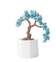 Mini Bonsai Wire tree turquoise sculpture gemstone - £30.66 GBP