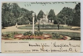 Sweden Norrkoping Jernvagsparken Fountain Park 1902 to Arlof Postcard L2 - $14.95