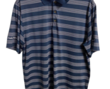 Nike Dri Fit Golf  Polo Shirt Mens Size L Navy Blue White Stripe Embroid... - $11.34