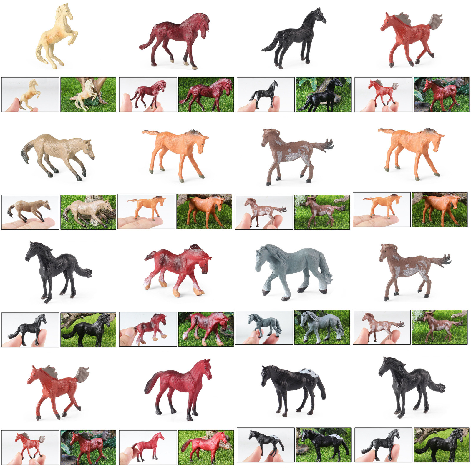 12-Piece Realistic Mini Horse Figurine Set Educational Toy Collectible Gift - $3.99+