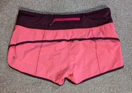 Lululemon Run Speed Up Shorts Women&#39;s Size 8 2.5&quot; Flash Light Dashing Pink 4-Way - $28.81