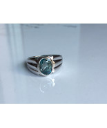 AAA quality bluish green 5.25 carat natural aquamarine men ring in 925 s... - £243.49 GBP