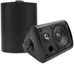 5.25 Inches 200 Watts Indoor Outdoor Patio Deck Speakers All Weather Wall Mount - £111.83 GBP