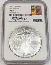 2022- American Silver Eagle- NGC- MS70-First Release- Michael Gaudioso - £136.89 GBP