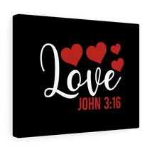   Love John 3:16 Red Hearts Bible Verse Canvas Christian Wall Ar - £60.74 GBP+