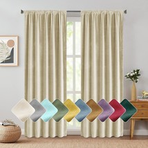 Jinchan Velvet Curtains For Living Room, Thermal Insulated Luxury Curtains 84 - £49.54 GBP