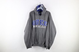 Vintage Mens Size Large Faded Spell Out Duke University Hoodie Sweatshirt Gray - £47.44 GBP