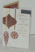 Hallmark Heirloom Collection XZH5754 Merry Christmas Red Gold Ornaments Card - £6.38 GBP