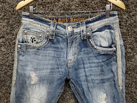 Rock Revival Jeans Men 31 Blue Chester Relaxed Fit Straight Leg Denim Pants - £74.43 GBP