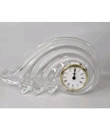 MIKASA &quot;CLEARWATER&quot; Art Deco Crystal Mantle Clock Roman Numerals Germany... - $19.75