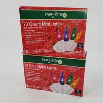 Lot of 2 Merry Brite 70 ct Mini Multi Color Lights White Wire Christmas ... - £18.83 GBP