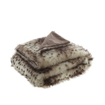 Brown Knitted Polyester Animal Print Throw Blanket - £71.37 GBP