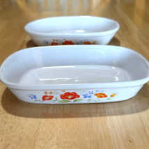 2 Vintage Northland Baking Dish Set Oven Proof Floral Ceramic Japan Wild... - £18.40 GBP