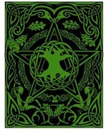 300 Page Celtic Tree of Life Pentagram Spell green Book white paper - £103.66 GBP