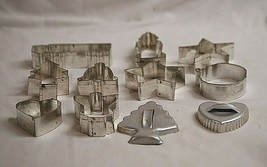 Cookie Cutters Lot 11 Metal Baking Biscuit Santa Angel Bell Stars Holiday Crafts - £13.30 GBP