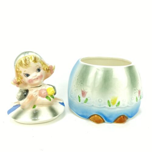 Vintage Lefton Dutch Girl Sugar Bowl Ceramic Decorative Art Pottery 2697 Item image 8
