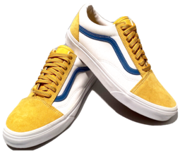 Vans Old Skool Skate Shoes Yellow Blue Suede 2 Tone Mens 8 Wmns 9.5 Low Top - £32.70 GBP