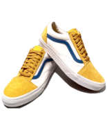 Vans Old Skool Skate Shoes Yellow Blue Suede 2 Tone Mens 8 Wmns 9.5 Low Top - $41.57