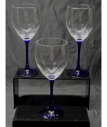 Vintage CRISTAL D&#39;ARQUES 8&quot; Water Goblet NEPTUNE Cobalt Blue Stem - Set ... - $27.31 CAD