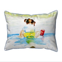 Betsy Drake PiKTails Playing Small Indoor Outdoor Pillow 11x14 - £39.56 GBP