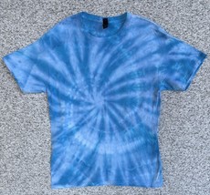 NEW Gildan 5000 Blue White Spiral Tie Dye Ice Dye Short Sleeve Shirt 100... - $396.93 MXN